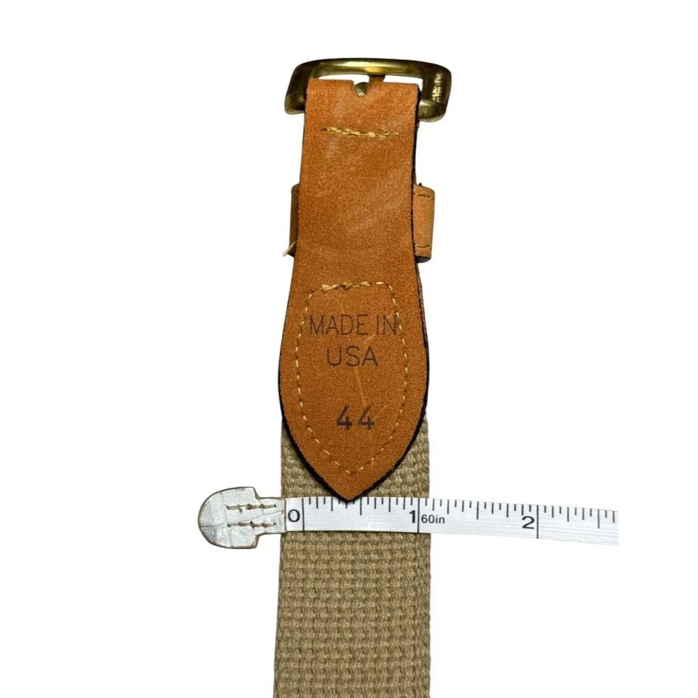Zep-Pro Men’s Canvas Leather Tan‎ Navy Horse Belt Size 44 Western Cowboy Belt